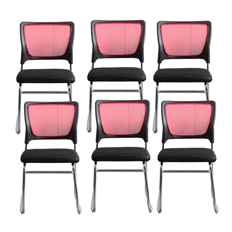 Modern Green Metal Desk Chair with Mid Back Home Office Chair Red 6 Piece Set Clearhalo 'furn' 'furn_office_chair' 'Furniture' 'furniture_office_chair' 'Office Chairs' 'Office Furniture' 'office_chair' 4993084