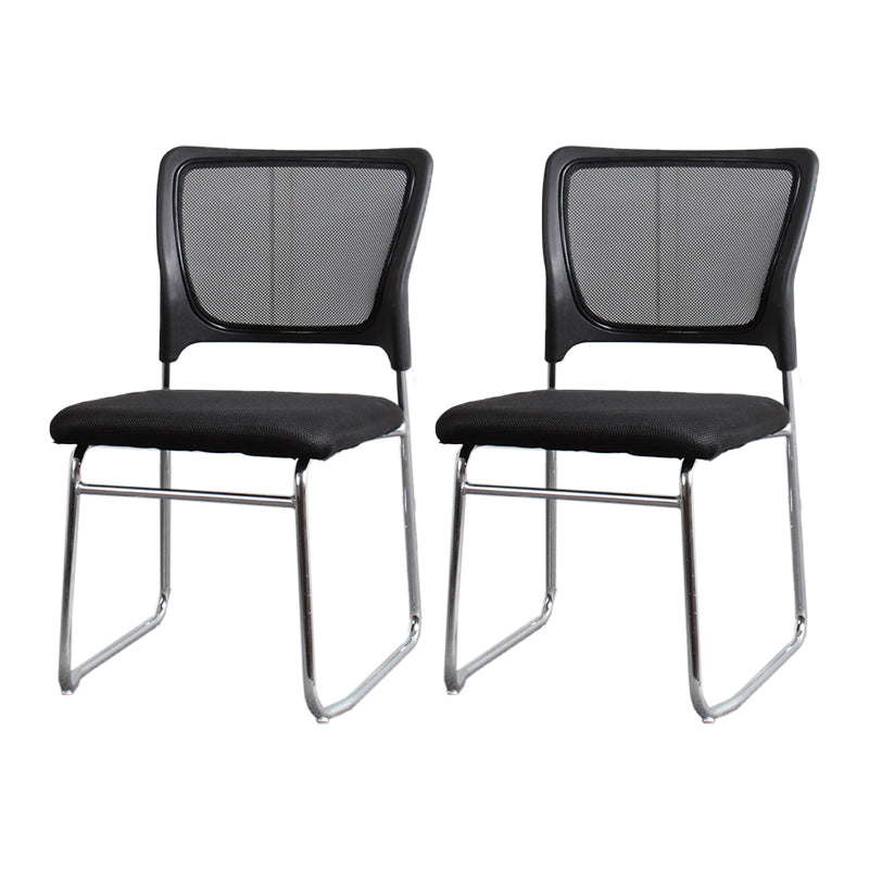 Modern Green Metal Desk Chair with Mid Back Home Office Chair Black 2 Piece Set Clearhalo 'furn' 'furn_office_chair' 'Furniture' 'furniture_office_chair' 'Office Chairs' 'Office Furniture' 'office_chair' 4993086