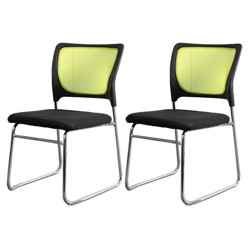 Modern Green Metal Desk Chair with Mid Back Home Office Chair Green 2 Piece Set Clearhalo 'furn' 'furn_office_chair' 'Furniture' 'furniture_office_chair' 'Office Chairs' 'Office Furniture' 'office_chair' 4993091
