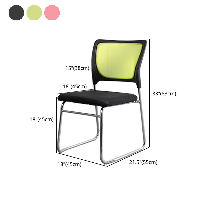 Modern Green Metal Desk Chair with Mid Back Home Office Chair Clearhalo 'furn' 'furn_office_chair' 'Furniture' 'furniture_office_chair' 'Office Chairs' 'Office Furniture' 'office_chair' 4993096