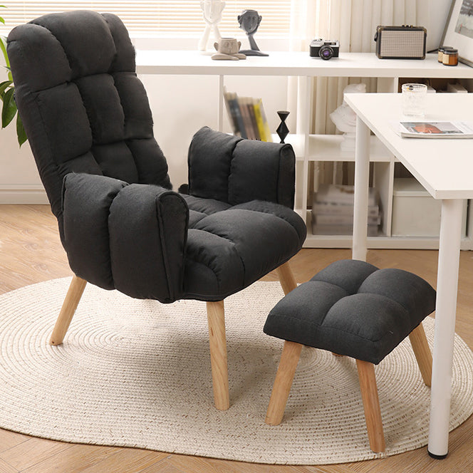 Modern Computer Chair Home Office Chair with Adjustable Back Height Dark Gray With Footrest Clearhalo 'furn' 'furn_office_chair' 'Furniture' 'furniture_office_chair' 'Office Chairs' 'Office Furniture' 'office_chair' 4993114