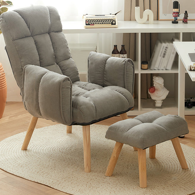 Modern Computer Chair Home Office Chair with Adjustable Back Height Light Gray With Footrest Clearhalo 'furn' 'furn_office_chair' 'Furniture' 'furniture_office_chair' 'Office Chairs' 'Office Furniture' 'office_chair' 4993115