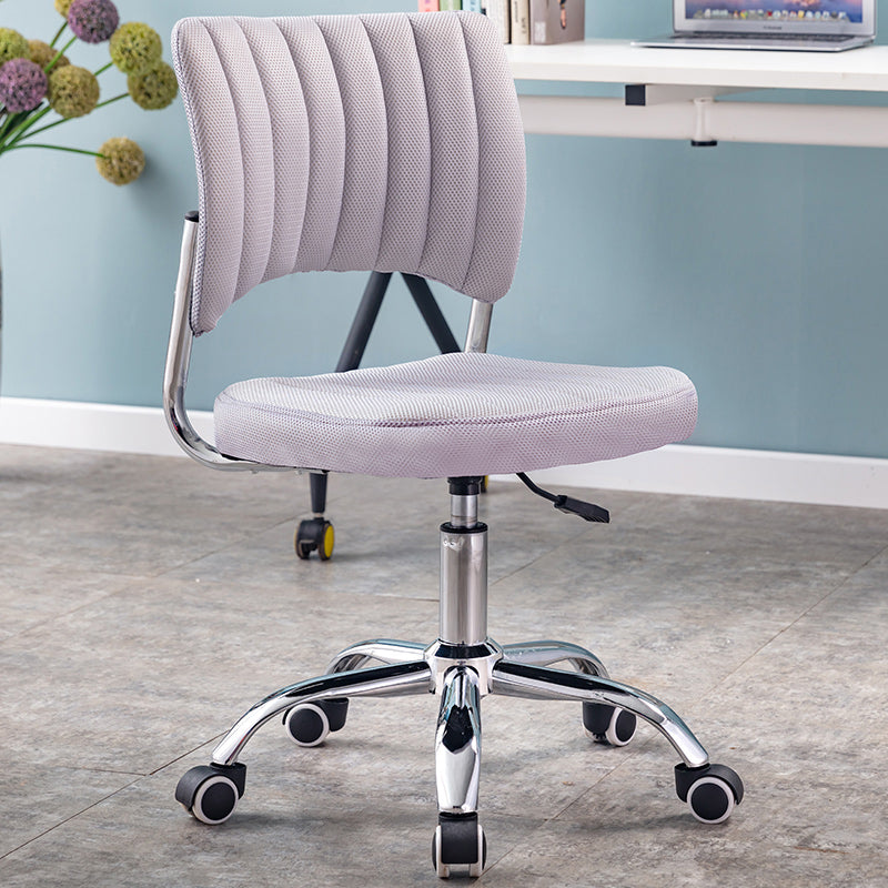 Modern Style Task Chair Mid-Back Ergonomic Armless Office Chair Gray 1 Piece Casters Included Clearhalo 'furn' 'furn_office_chair' 'Furniture' 'furniture_office_chair' 'Office Chairs' 'Office Furniture' 'office_chair' 4993137