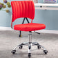Modern Style Task Chair Mid-Back Ergonomic Armless Office Chair Red 1 Piece Casters Included Clearhalo 'furn' 'furn_office_chair' 'Furniture' 'furniture_office_chair' 'Office Chairs' 'Office Furniture' 'office_chair' 4993138