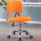 Modern Style Task Chair Mid-Back Ergonomic Armless Office Chair Orange 1 Piece Casters Included Clearhalo 'furn' 'furn_office_chair' 'Furniture' 'furniture_office_chair' 'Office Chairs' 'Office Furniture' 'office_chair' 4993143