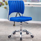 Modern Style Task Chair Mid-Back Ergonomic Armless Office Chair Blue 1 Piece Casters Included Clearhalo 'furn' 'furn_office_chair' 'Furniture' 'furniture_office_chair' 'Office Chairs' 'Office Furniture' 'office_chair' 4993145