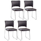 Modern Style Task Chair Mid-Back Ergonomic Armless Office Chair Black 4 Piece Set Casters Not Included Clearhalo 'furn' 'furn_office_chair' 'Furniture' 'furniture_office_chair' 'Office Chairs' 'Office Furniture' 'office_chair' 4993155