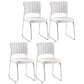 Modern Style Task Chair Mid-Back Ergonomic Armless Office Chair White 4 Piece Set Casters Not Included Clearhalo 'furn' 'furn_office_chair' 'Furniture' 'furniture_office_chair' 'Office Chairs' 'Office Furniture' 'office_chair' 4993160