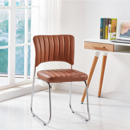 Modern Style Task Chair Mid-Back Ergonomic Armless Office Chair Brown 1 Piece Casters Not Included Clearhalo 'furn' 'furn_office_chair' 'Furniture' 'furniture_office_chair' 'Office Chairs' 'Office Furniture' 'office_chair' 4993164