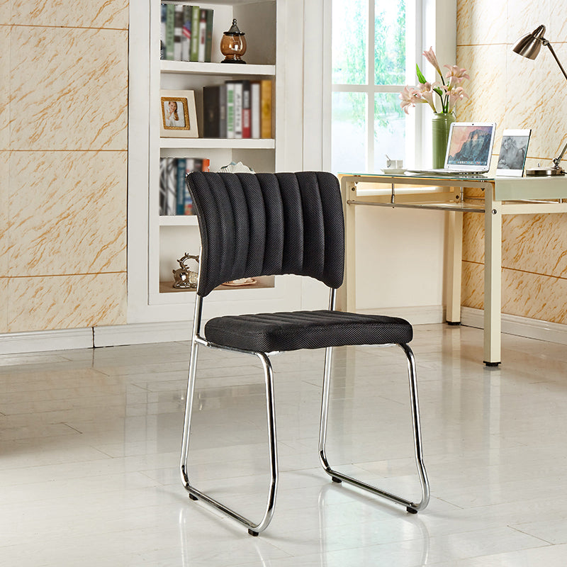 Modern Style Task Chair Mid-Back Ergonomic Armless Office Chair Matt Black 1 Piece Casters Not Included Clearhalo 'furn' 'furn_office_chair' 'Furniture' 'furniture_office_chair' 'Office Chairs' 'Office Furniture' 'office_chair' 4993167
