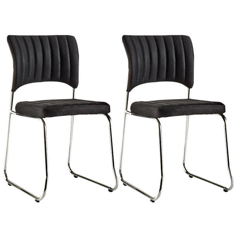 Modern Style Task Chair Mid-Back Ergonomic Armless Office Chair Matt Black 2 Piece Set Casters Not Included Clearhalo 'furn' 'furn_office_chair' 'Furniture' 'furniture_office_chair' 'Office Chairs' 'Office Furniture' 'office_chair' 4993168