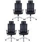 High Back Mesh Desk Chair Modern Slide Office Chair with Wheels Black-Silver 4 Piece Set With Headrest Clearhalo 'furn' 'furn_office_chair' 'Furniture' 'furniture_office_chair' 'Office Chairs' 'Office Furniture' 'office_chair' 4993183