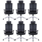 High Back Mesh Desk Chair Modern Slide Office Chair with Wheels Black-Silver 6 Piece Set With Headrest Clearhalo 'furn' 'furn_office_chair' 'Furniture' 'furniture_office_chair' 'Office Chairs' 'Office Furniture' 'office_chair' 4993184