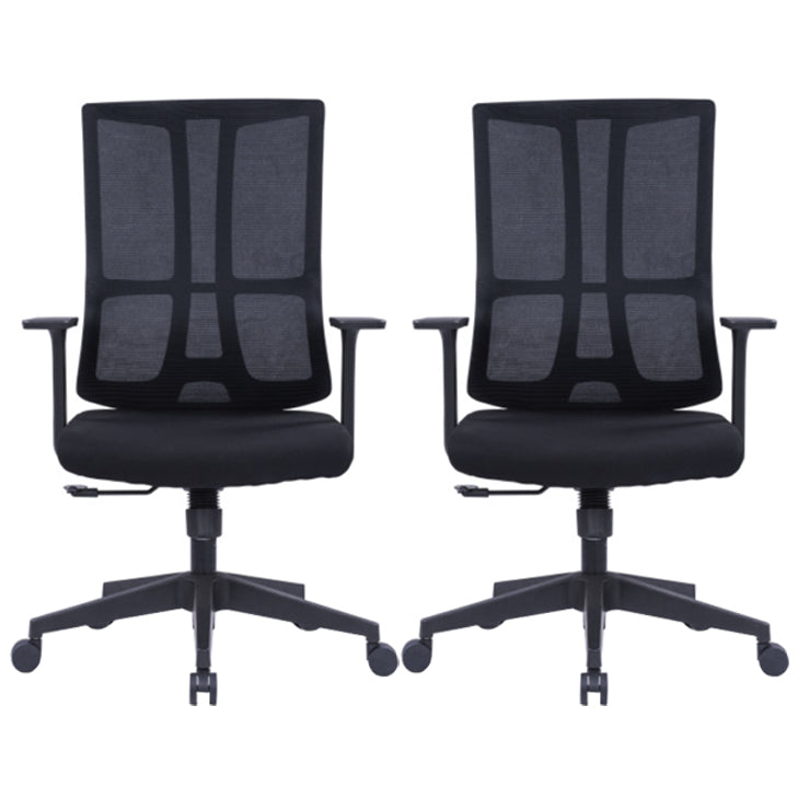 High Back Mesh Desk Chair Modern Slide Office Chair with Wheels Black 2 Piece Set Without Headrest Clearhalo 'furn' 'furn_office_chair' 'Furniture' 'furniture_office_chair' 'Office Chairs' 'Office Furniture' 'office_chair' 4993185