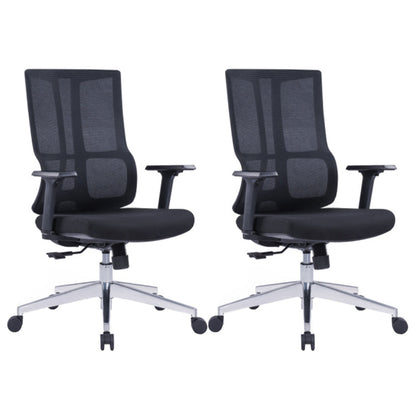 High Back Mesh Desk Chair Modern Slide Office Chair with Wheels Black-Silver 2 Piece Set Without Headrest Clearhalo 'furn' 'furn_office_chair' 'Furniture' 'furniture_office_chair' 'Office Chairs' 'Office Furniture' 'office_chair' 4993188