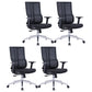 High Back Mesh Desk Chair Modern Slide Office Chair with Wheels Black-Silver 4 Piece Set Without Headrest Clearhalo 'furn' 'furn_office_chair' 'Furniture' 'furniture_office_chair' 'Office Chairs' 'Office Furniture' 'office_chair' 4993189