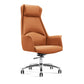 Modern Leather Executive Chair Ergonomic Adjustable Swivel Office Chair Orange With Headrest Clearhalo 'furn' 'furn_office_chair' 'Furniture' 'furniture_office_chair' 'Office Chairs' 'Office Furniture' 'office_chair' 4993227