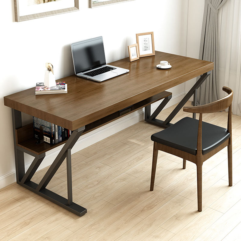 Industrial Style Office Desk Rectangular Wooden Home Writing Desk 63"L x 27.6"W x 29.5"H Clearhalo 'furn' 'furn_office_desk' 'Furniture' 'furniture_office_desk' 'Office Desks' 'Office Furniture' 'office_desk' 4993241