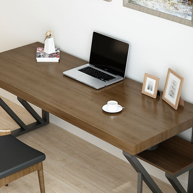 Industrial Style Office Desk Rectangular Wooden Home Writing Desk Clearhalo 'furn' 'furn_office_desk' 'Furniture' 'furniture_office_desk' 'Office Desks' 'Office Furniture' 'office_desk' 4993244