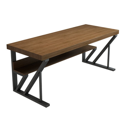 Industrial Style Office Desk Rectangular Wooden Home Writing Desk Clearhalo 'furn' 'furn_office_desk' 'Furniture' 'furniture_office_desk' 'Office Desks' 'Office Furniture' 'office_desk' 4993245