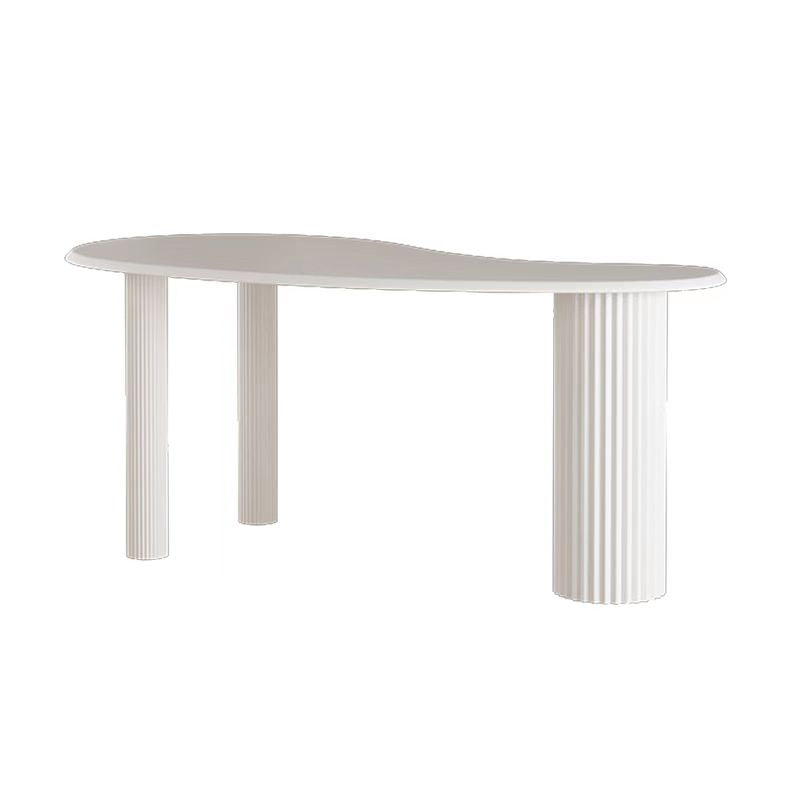 Solid Wood Writing Desk Industrial Style Pedestal Base Office Desk Gloss White Right Hand Return Clearhalo 'furn' 'furn_office_desk' 'Furniture' 'furniture_office_desk' 'Office Desks' 'Office Furniture' 'office_desk' 4993261