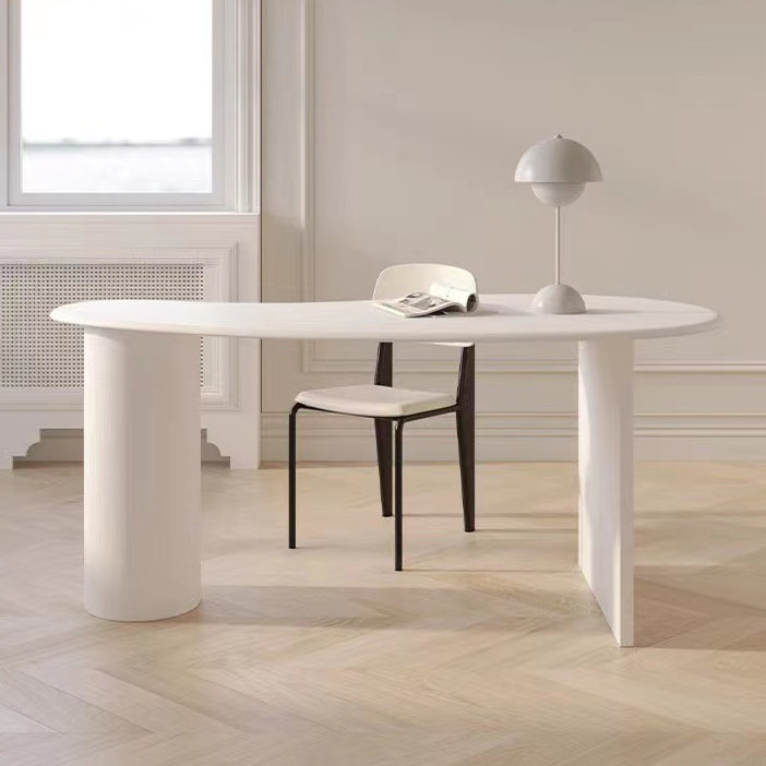 Solid Wood Writing Desk Industrial Style Pedestal Base Office Desk Clearhalo 'furn' 'furn_office_desk' 'Furniture' 'furniture_office_desk' 'Office Desks' 'Office Furniture' 'office_desk' 4993262