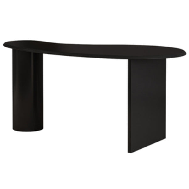 Solid Wood Writing Desk Industrial Style Pedestal Base Office Desk Black Left Hand Return Clearhalo 'furn' 'furn_office_desk' 'Furniture' 'furniture_office_desk' 'Office Desks' 'Office Furniture' 'office_desk' 4993266