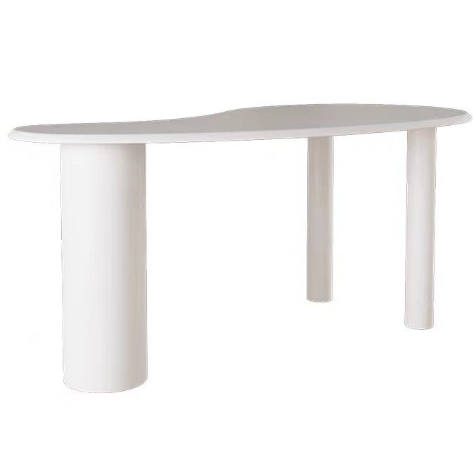 Solid Wood Writing Desk Industrial Style Pedestal Base Office Desk Gloss White Left Hand Return Clearhalo 'furn' 'furn_office_desk' 'Furniture' 'furniture_office_desk' 'Office Desks' 'Office Furniture' 'office_desk' 4993269