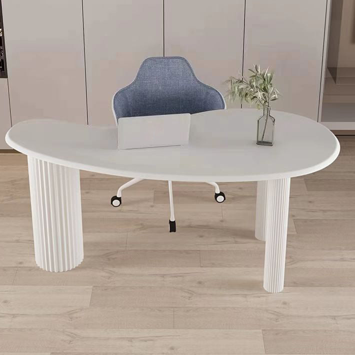 Solid Wood Writing Desk Industrial Style Pedestal Base Office Desk Clearhalo 'furn' 'furn_office_desk' 'Furniture' 'furniture_office_desk' 'Office Desks' 'Office Furniture' 'office_desk' 4993273