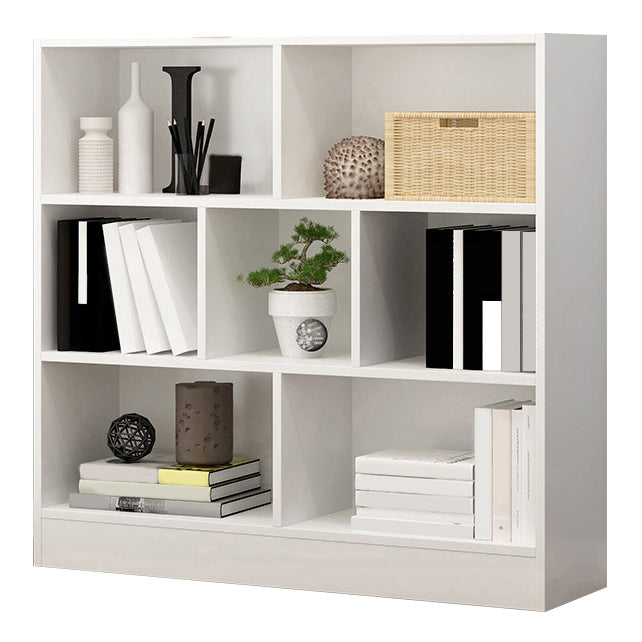 Wood Standard Bookshelf Contemporary Style Bookcase for Living Room 31.5"L x 9.4"W x 40.9"H White Clearhalo 'Bookcases' 'furn' 'furn_bookcases' 'Furniture' 'furniture_bookcases' 'Office Furniture' 4993289