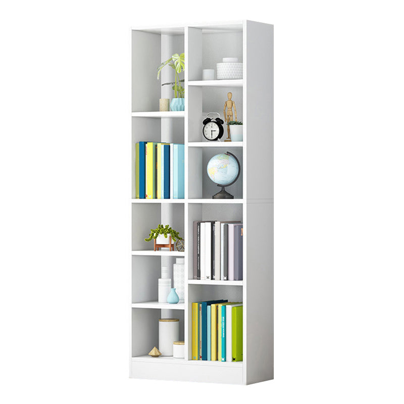 Wood Standard Bookshelf Contemporary Style Bookcase for Living Room 20.9"L x 7.9"W x 59.1"H White Clearhalo 'Bookcases' 'furn' 'furn_bookcases' 'Furniture' 'furniture_bookcases' 'Office Furniture' 4993295