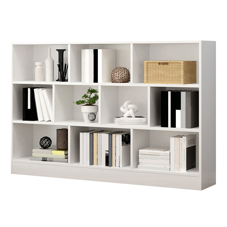 Wood Standard Bookshelf Contemporary Style Bookcase for Living Room 55"L x 9"W x 41"H White Clearhalo 'Bookcases' 'furn' 'furn_bookcases' 'Furniture' 'furniture_bookcases' 'Office Furniture' 4993296