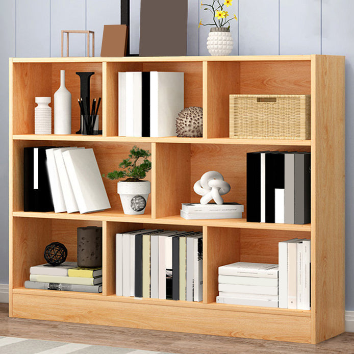 Wood Standard Bookshelf Contemporary Style Bookcase for Living Room 39.4"L x 9.4"W x 40.9"H Natural Clearhalo 'Bookcases' 'furn' 'furn_bookcases' 'Furniture' 'furniture_bookcases' 'Office Furniture' 4993310
