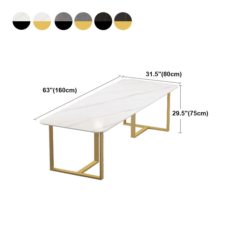 Sintered Stone Meeting Table Industrial Working Table for Office Clearhalo 'furn' 'furn_office_desk' 'Furniture' 'furniture_office_desk' 'Office Desks' 'Office Furniture' 'office_desk' 4993339