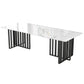 Rectangle Meeting Table Industrial Style Office Desk with Seld Base White Clearhalo 'furn' 'furn_office_desk' 'Furniture' 'furniture_office_desk' 'Office Desks' 'Office Furniture' 'office_desk' 4993347