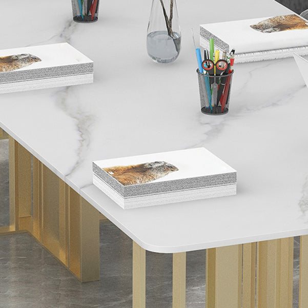 Rectangle Meeting Table Industrial Style Office Desk with Seld Base Clearhalo 'furn' 'furn_office_desk' 'Furniture' 'furniture_office_desk' 'Office Desks' 'Office Furniture' 'office_desk' 4993348