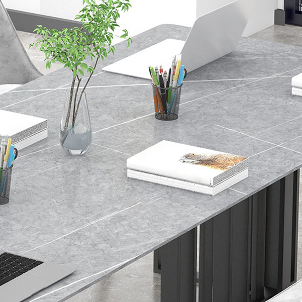 Rectangle Meeting Table Industrial Style Office Desk with Seld Base Clearhalo 'furn' 'furn_office_desk' 'Furniture' 'furniture_office_desk' 'Office Desks' 'Office Furniture' 'office_desk' 4993350