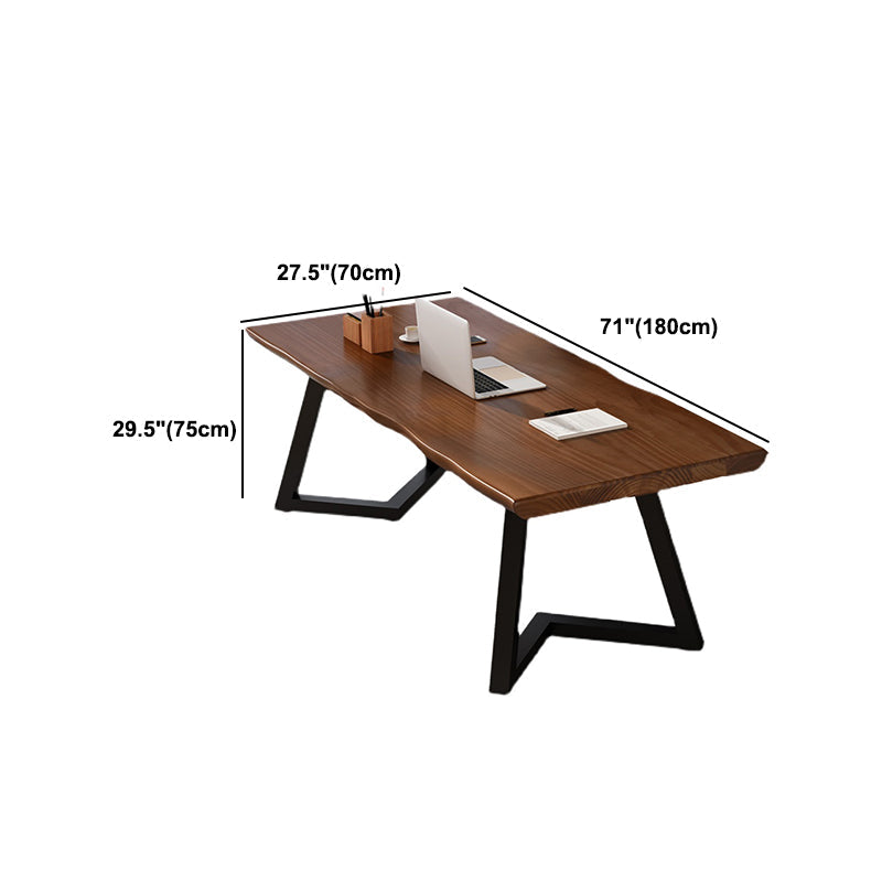 Solid Wood Home Working Table Industrial Wood Color Office Table Clearhalo 'furn' 'furn_office_desk' 'Furniture' 'furniture_office_desk' 'Office Desks' 'Office Furniture' 'office_desk' 4993420