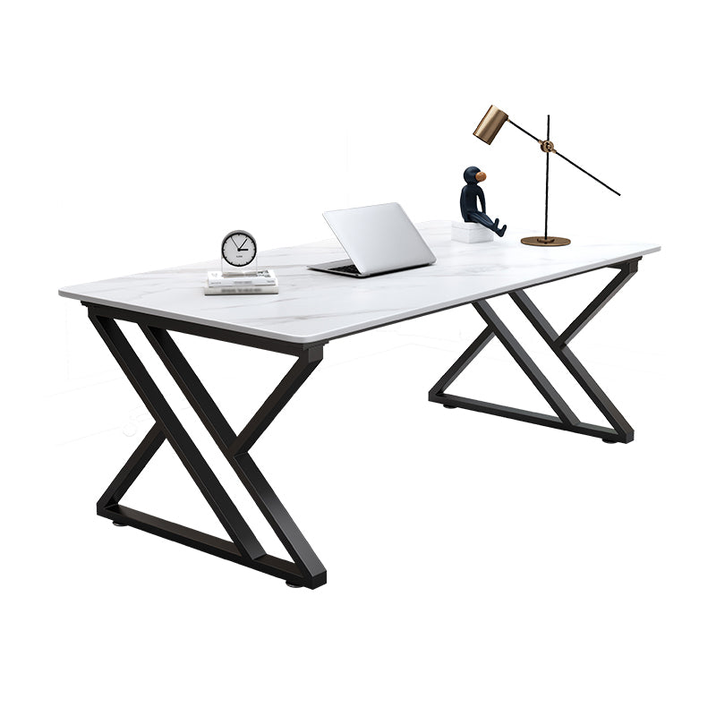 Sintered Stone Home Working Table Modern Rectangle Office Table White Clearhalo 'furn' 'furn_office_desk' 'Furniture' 'furniture_office_desk' 'Office Desks' 'Office Furniture' 'office_desk' 4993432