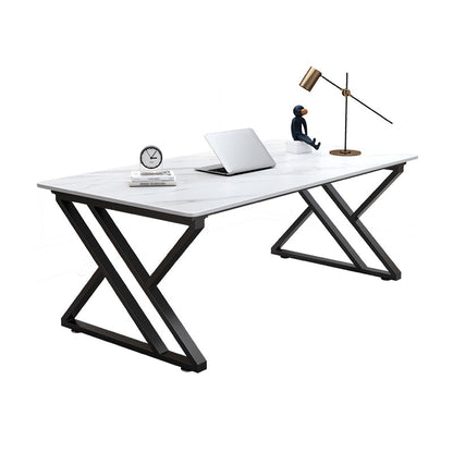 Sintered Stone Home Working Table Modern Rectangle Office Table White Clearhalo 'furn' 'furn_office_desk' 'Furniture' 'furniture_office_desk' 'Office Desks' 'Office Furniture' 'office_desk' 4993432