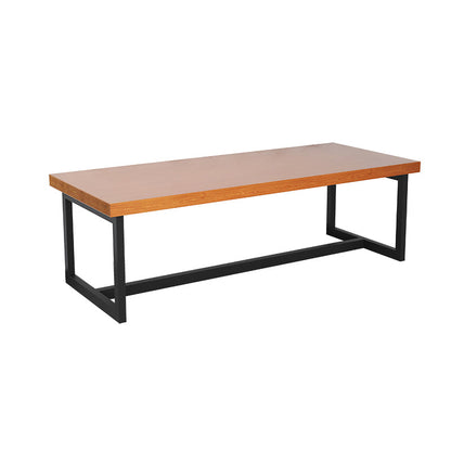 Rectangle Meeting Table Industrial Office Desk with Trestle Base Walnut Clearhalo 'furn' 'furn_office_desk' 'Furniture' 'furniture_office_desk' 'Office Desks' 'Office Furniture' 'office_desk' 4993483