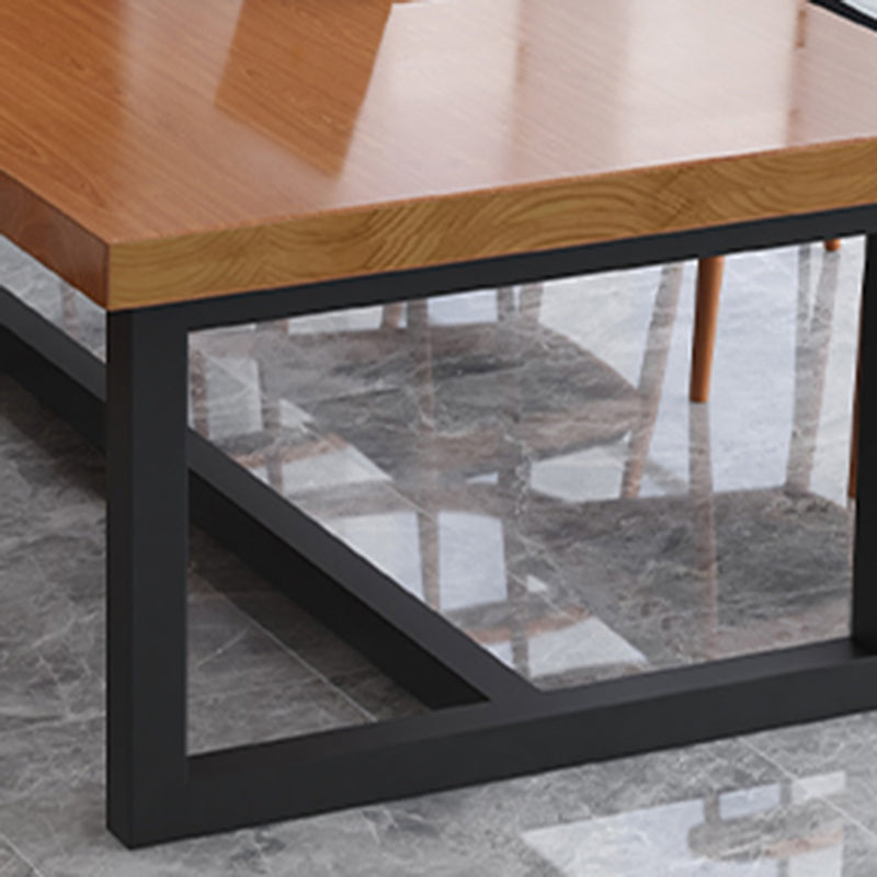 Rectangle Meeting Table Industrial Office Desk with Trestle Base Clearhalo 'furn' 'furn_office_desk' 'Furniture' 'furniture_office_desk' 'Office Desks' 'Office Furniture' 'office_desk' 4993486