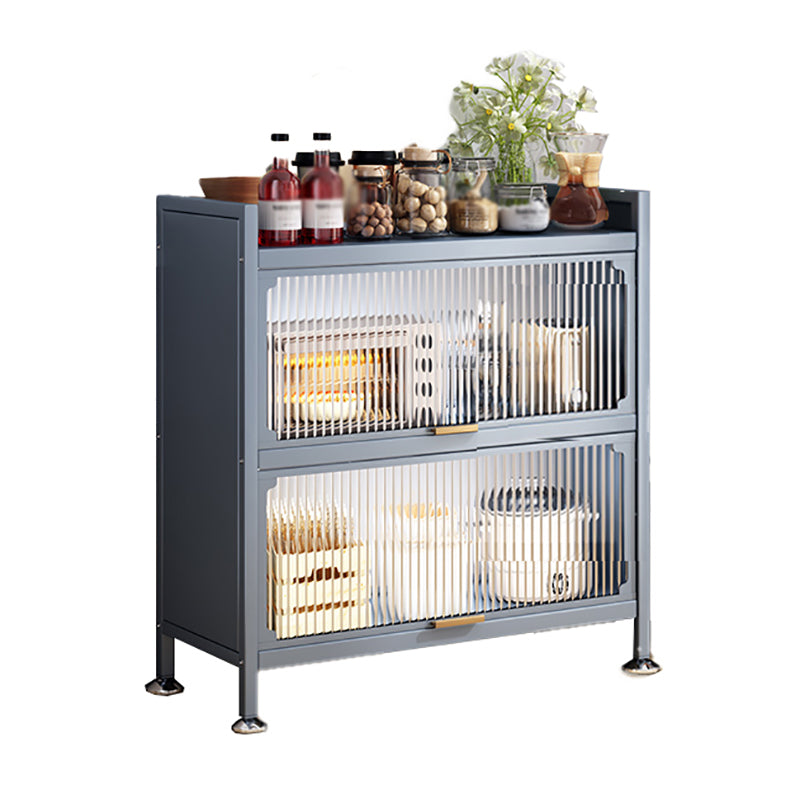 Modern Style Kitchen Server Glass Doors Metal Frame Server for Living Room 25"L x 14"W x 31"H Clearhalo 'buffet_sideboard' 'Buffets & Sideboards' 'furn' 'furn_buffet_sideboard' 'Furniture' 'furniture_buffet_sideboard' 'Kitchen & Dining Furniture' 4993502