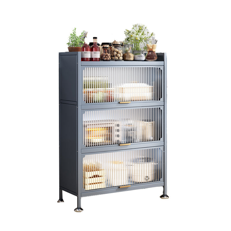 Modern Style Kitchen Server Glass Doors Metal Frame Server for Living Room 25"L x 14"W x 45"H Clearhalo 'buffet_sideboard' 'Buffets & Sideboards' 'furn' 'furn_buffet_sideboard' 'Furniture' 'furniture_buffet_sideboard' 'Kitchen & Dining Furniture' 4993503