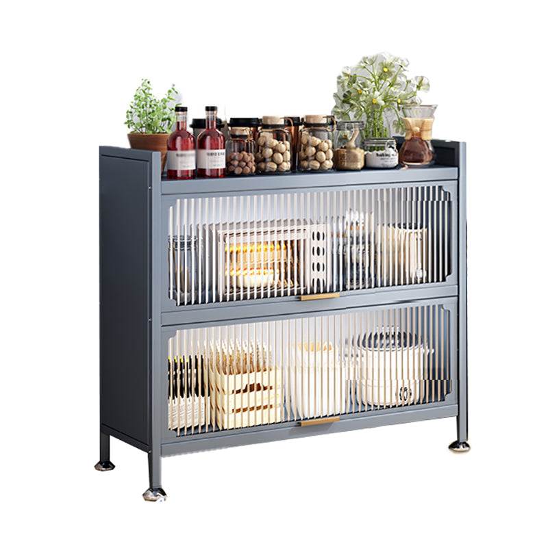 Modern Style Kitchen Server Glass Doors Metal Frame Server for Living Room 29"L x 14"W x 31"H Clearhalo 'buffet_sideboard' 'Buffets & Sideboards' 'furn' 'furn_buffet_sideboard' 'Furniture' 'furniture_buffet_sideboard' 'Kitchen & Dining Furniture' 4993507