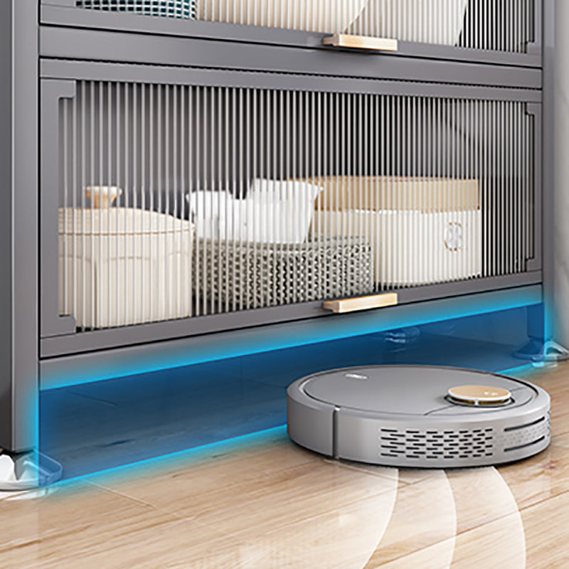 Modern Style Kitchen Server Glass Doors Metal Frame Server for Living Room Clearhalo 'buffet_sideboard' 'Buffets & Sideboards' 'furn' 'furn_buffet_sideboard' 'Furniture' 'furniture_buffet_sideboard' 'Kitchen & Dining Furniture' 4993510