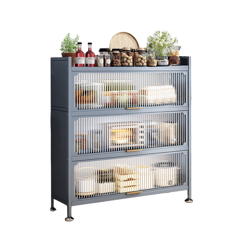 Modern Style Kitchen Server Glass Doors Metal Frame Server for Living Room 33"L x 14"W x 45"H Clearhalo 'buffet_sideboard' 'Buffets & Sideboards' 'furn' 'furn_buffet_sideboard' 'Furniture' 'furniture_buffet_sideboard' 'Kitchen & Dining Furniture' 4993515