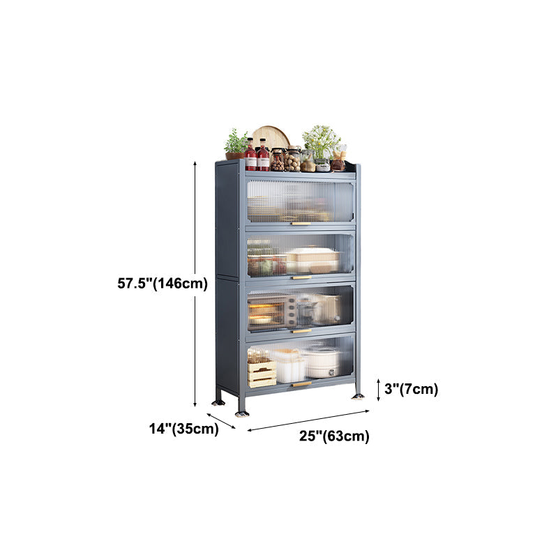 Modern Style Kitchen Server Glass Doors Metal Frame Server for Living Room Clearhalo 'buffet_sideboard' 'Buffets & Sideboards' 'furn' 'furn_buffet_sideboard' 'Furniture' 'furniture_buffet_sideboard' 'Kitchen & Dining Furniture' 4993518