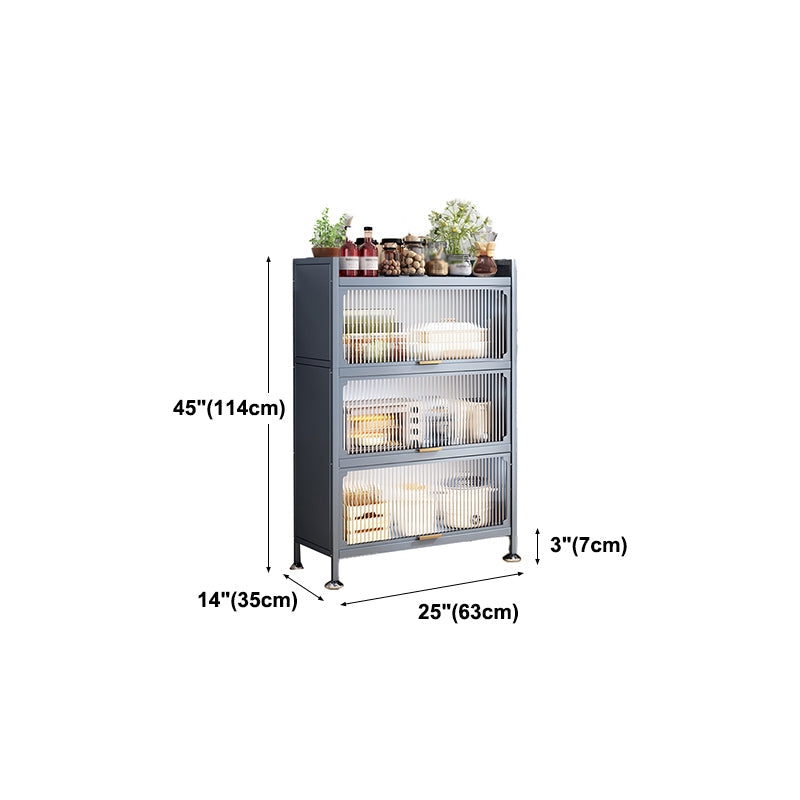 Modern Style Kitchen Server Glass Doors Metal Frame Server for Living Room Clearhalo 'buffet_sideboard' 'Buffets & Sideboards' 'furn' 'furn_buffet_sideboard' 'Furniture' 'furniture_buffet_sideboard' 'Kitchen & Dining Furniture' 4993519