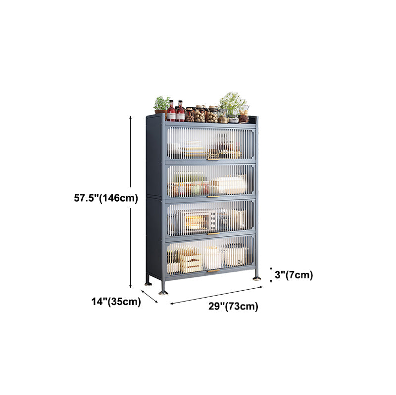 Modern Style Kitchen Server Glass Doors Metal Frame Server for Living Room Clearhalo 'buffet_sideboard' 'Buffets & Sideboards' 'furn' 'furn_buffet_sideboard' 'Furniture' 'furniture_buffet_sideboard' 'Kitchen & Dining Furniture' 4993521